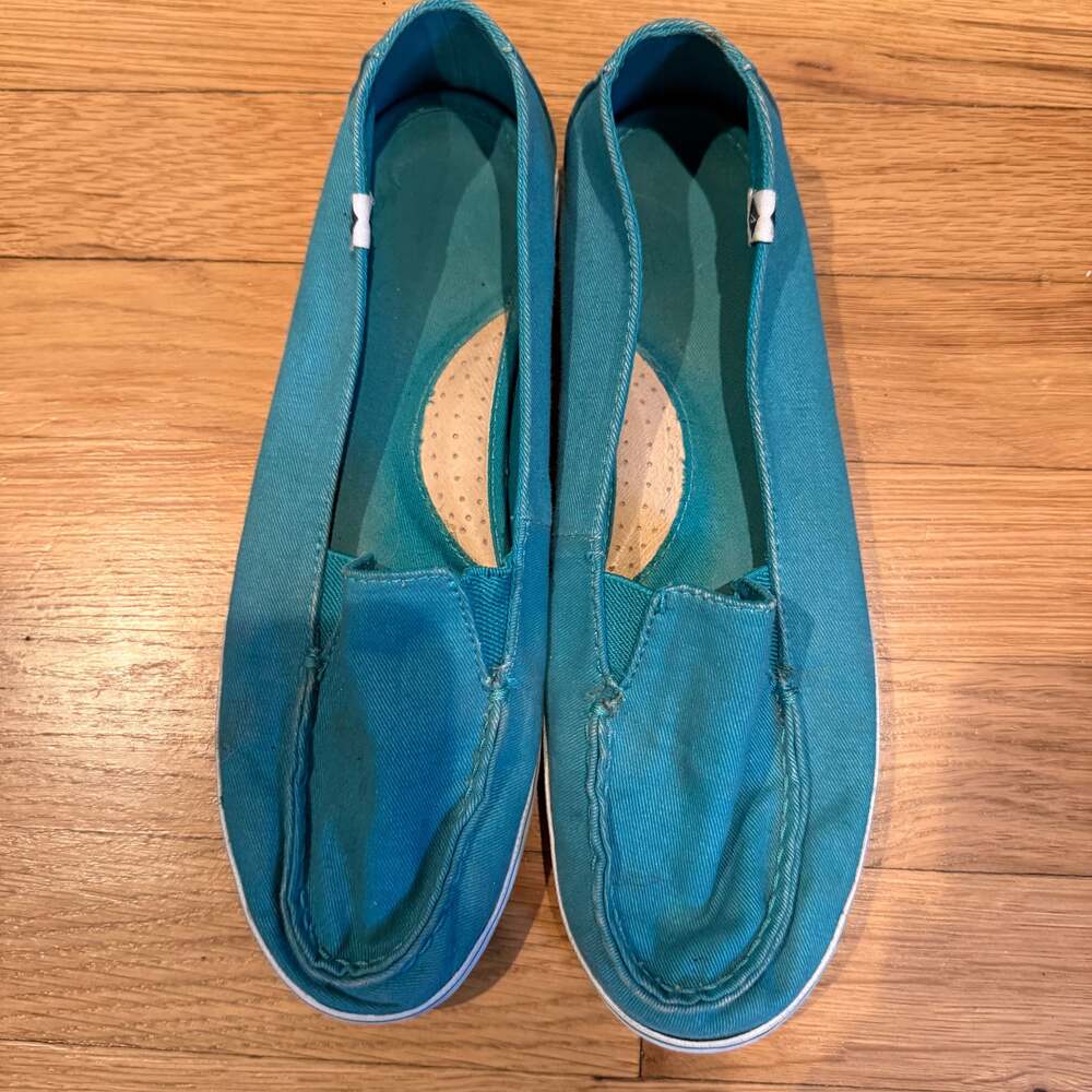 Sperry Women’s Slip-On Shoes Size 8.5 Teal Canvas Casual Sneakers